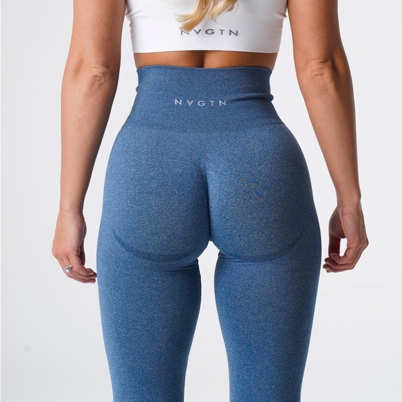 NVGTN Slate Blue Contour Seamless Leggings size XS - Picture 2 of 5